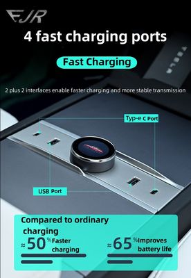 2024 New Knob Gear Shifter Docking Station For Tesla Model 3 Y Center Console 20W - Type C 18W - USB Quick Charger
