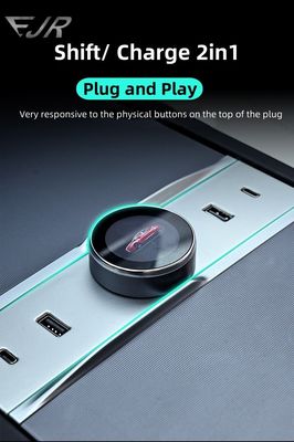 2024 New Knob Gear Shifter Docking Station For Tesla Model 3 Y Center Console 20W - Type C 18W - USB Quick Charger