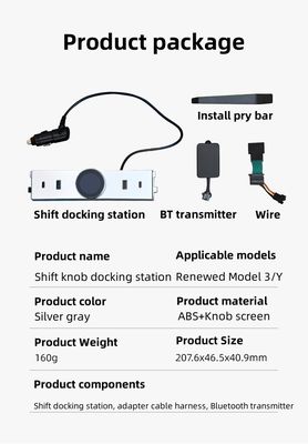 2024 New Knob Gear Shifter Docking Station For Tesla Model 3 Y Center Console 20W - Type C 18W - USB Quick Charger